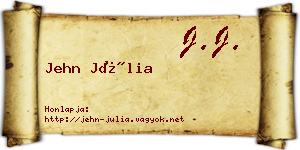 Jehn Júlia névjegykártya
